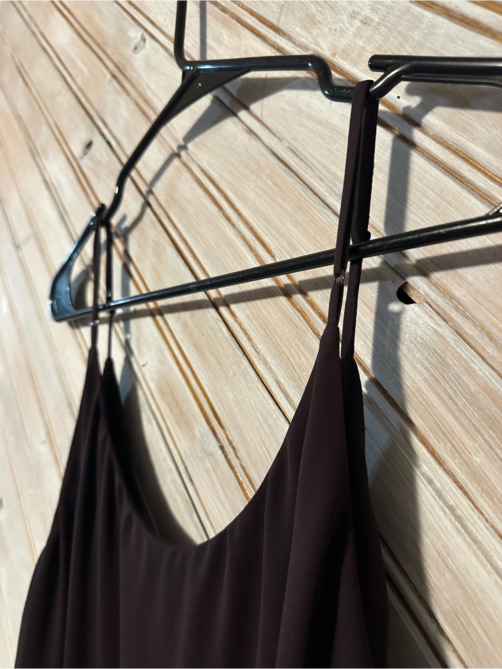 Babaton Dark Maroon Lightweight Spaghetti Adjustable Strap Mesh Tank Top - Picture 9 of 9